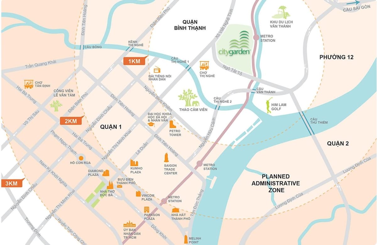 Map of binh thanh district