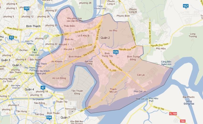 Map of districts of ho chi minh city