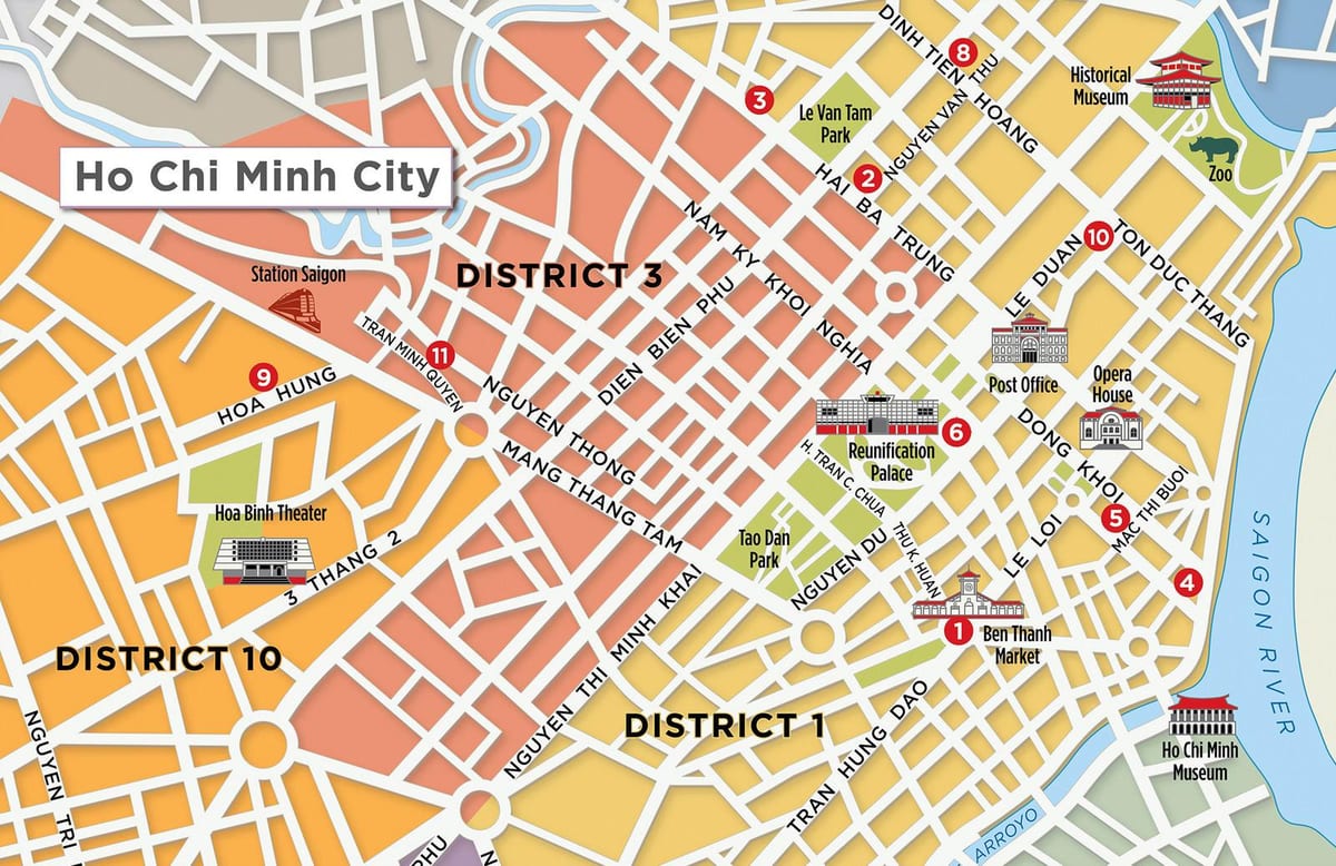 map of district 1 saigon