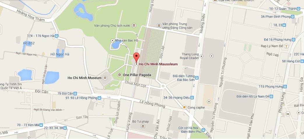 Map of ho chi minh mausoleum 
